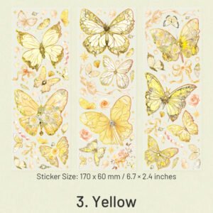 capture romance gold stamping butterfly decorative pet stickers holographic pet butterfly sku 3