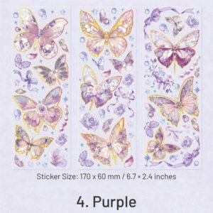 capture romance gold stamping butterfly decorative pet stickers holographic pet butterfly sku 4