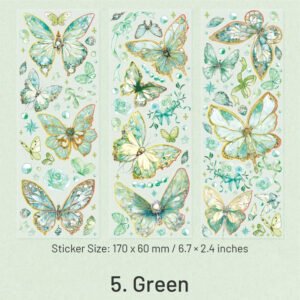 capture romance gold stamping butterfly decorative pet stickers holographic pet butterfly sku 5