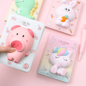 BCartoon Animal Fruit Stress Relief Notebook - 7.6 × 6.5"