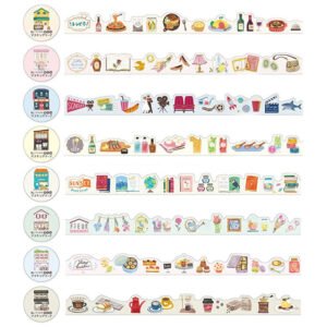 cartoon cafe bookstore washi tape sku5