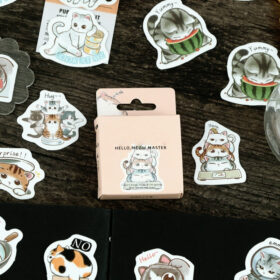 Cartoon Cat Theme Animal Adhesive Sticker