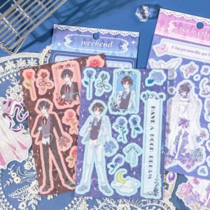 cartoon character coated paper sticker b1