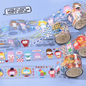 Cartoon Character Clear Transparent Tape - Girl, Boy, Wardrobe, Desserts
