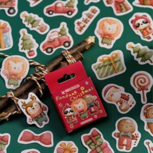 cartoon christmas decorative stickers food gifts stamps greetings b3