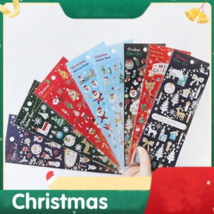 Cartoon Christmas Decorative Stickers Set of 8 Designs