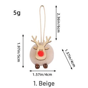 cartoon christmas deer pom pom pendant sku 1