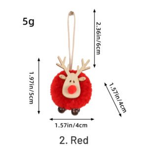 cartoon christmas deer pom pom pendant sku 2