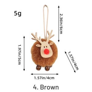 cartoon christmas deer pom pom pendant sku 4