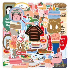 cartoon cute little animal rabbit bear sticker 3