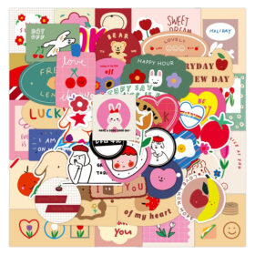 Cartoon Cute Little Animal Rabbit Bear Vinyl Sticker