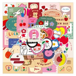 Cartoon Cute Little Animal Rabbit Bear Vinyl Sticker