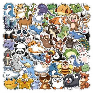 Animal Cute Cartoon Vinyl Stickers - Cat, Dog, Bear, Rabbit, Bird, Zoo
