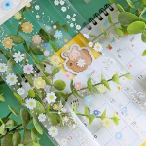 cartoon daisy transparent pet tape set 5 rolls c2