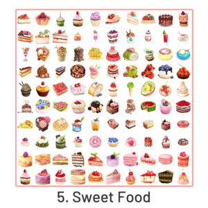 Cartoon Foods Decorative Sticker Pack Cartoon Foods Decorative Sticker Pack Close Up -
