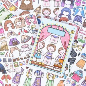 cartoon girl dress up sticker b6