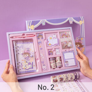 cartoon girl journal gift box set sku 2