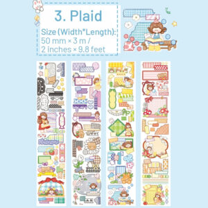 Cartoon Girl Washi Tape - Stamp, Bow, Plaid, Clip View 11 -
