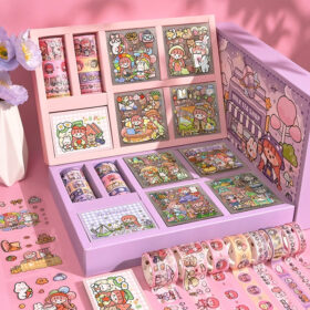 Cartoon Girl's Day Journal Gift Box Set