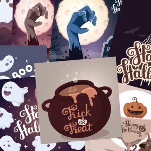 cartoon halloween decorations scrapbook paper3