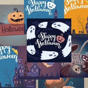 cartoon halloween decorations scrapbook paper4