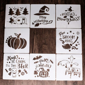 Cartoon Halloween Hollow Painting Stencil Set