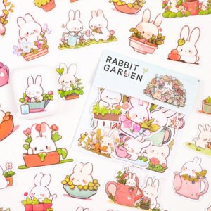 cartoon rabbit garden stickers 70pcs a