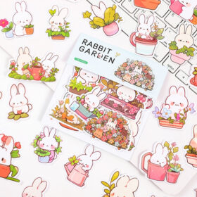 Cartoon Rabbit Garden Stickers - 70PCS