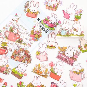 cartoon rabbit garden stickers 70pcs b2