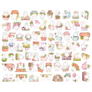 cartoon rabbit garden stickers 70pcs c