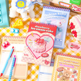 Cartoon Student Coil Planner Notebook - Bear Cake - B6