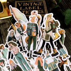 Cartoon Traveling Girl Sticker (30 Pcs)