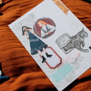 cartoon traveling girl sticker b3