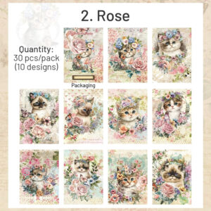 cat and flower scrapbook paper sku 2