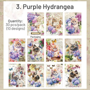 cat and flower scrapbook paper sku 3