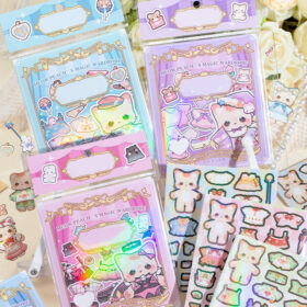 Cat Dress-Up Holographic Foil Sticker
