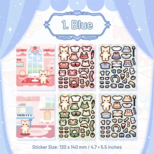 cat dress up holographic foil sticker sku 1