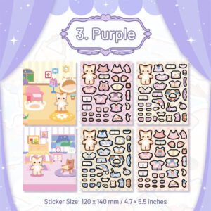 cat dress up holographic foil sticker sku 3