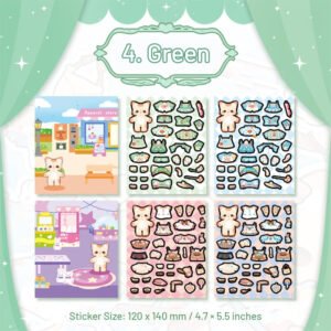cat dress up holographic foil sticker sku 4