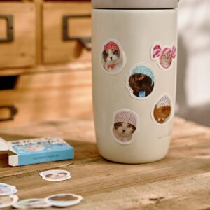 cat theme adhesive stickers b