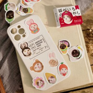 cat theme adhesive stickers b4