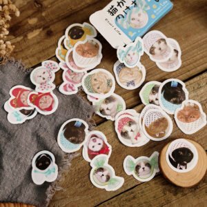 cat theme adhesive stickers b5