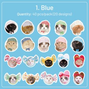 cat theme adhesive stickers sku 1