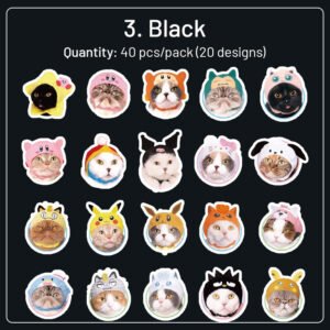 cat theme adhesive stickers sku 3