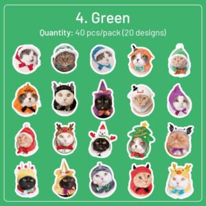 cat theme adhesive stickers sku 4