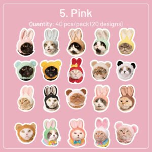 cat theme adhesive stickers sku 5