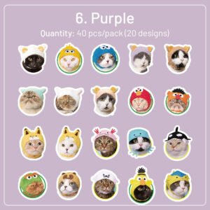 cat theme adhesive stickers sku 6