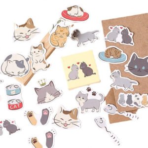 cat themed cartoon stickers b
