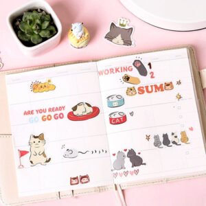 cat themed cartoon stickers b2