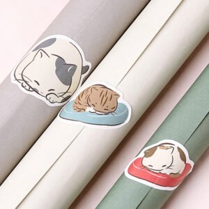 cat themed cartoon stickers b6